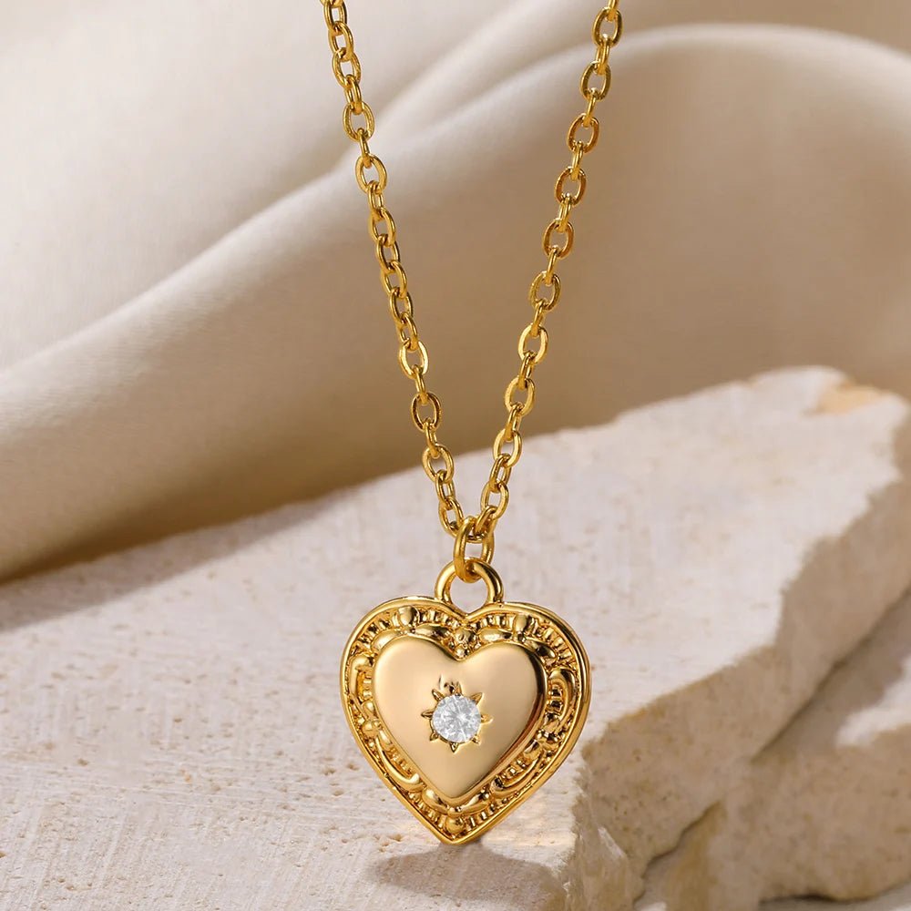 Olivia Crystal Heart Necklace - Dolbrook Jewelers