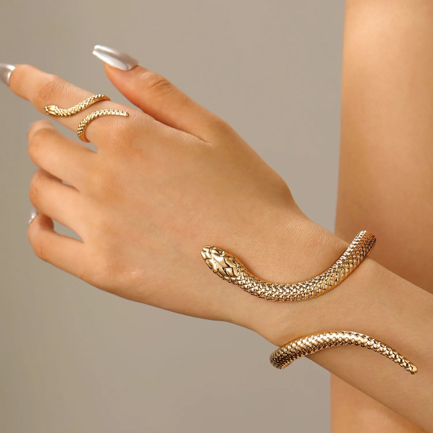 Serena Serpent Bracelet & Ring Set