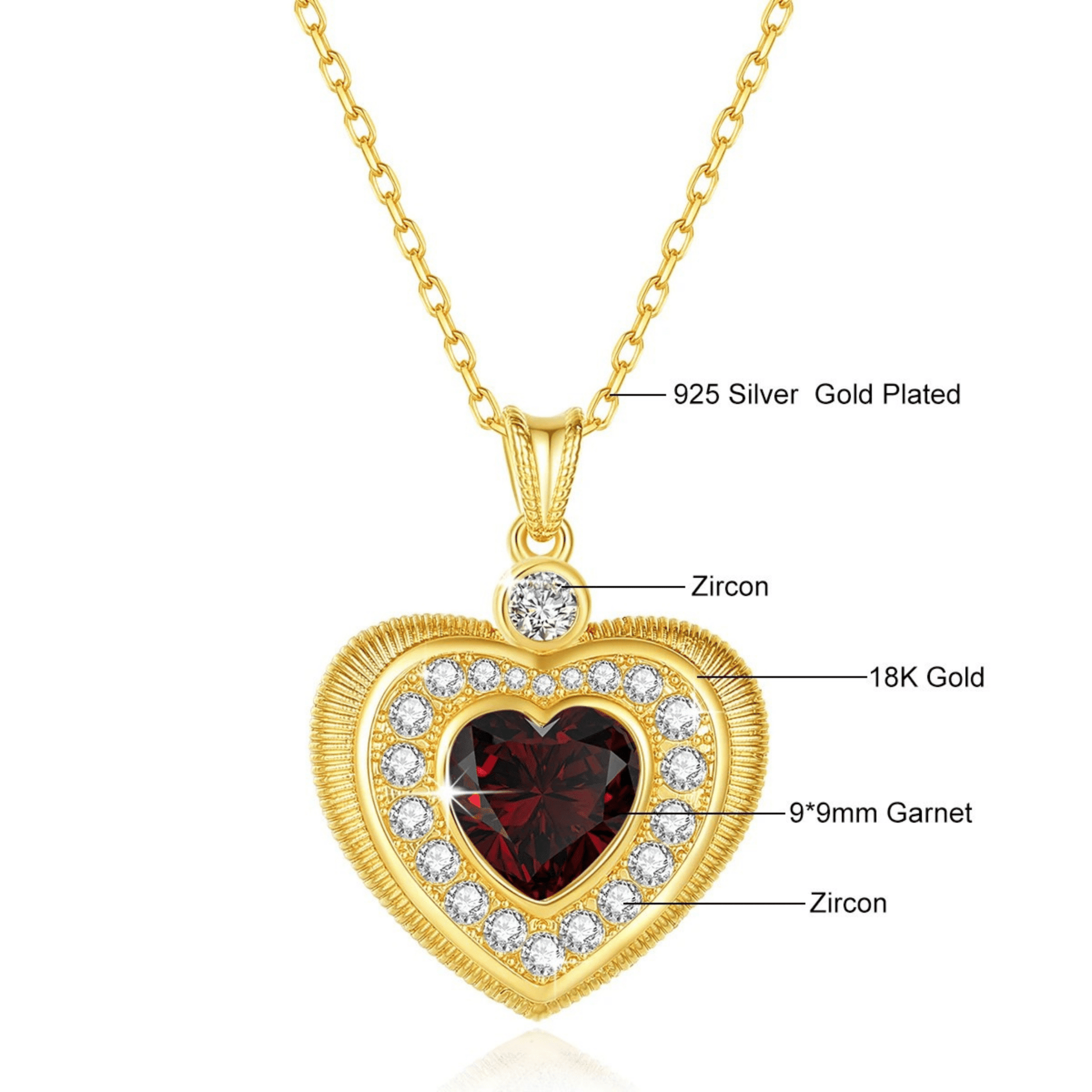 Sacred Heart Garnet - Love Manifestation Necklace - Dolbrook Jewelers