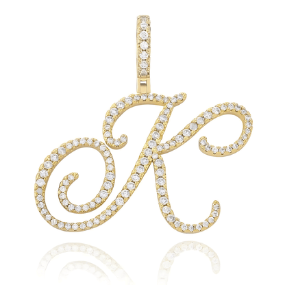 Sparkle Script Monogram Necklace + FREE Flat Curb Chain - Dolbrook Jewelers