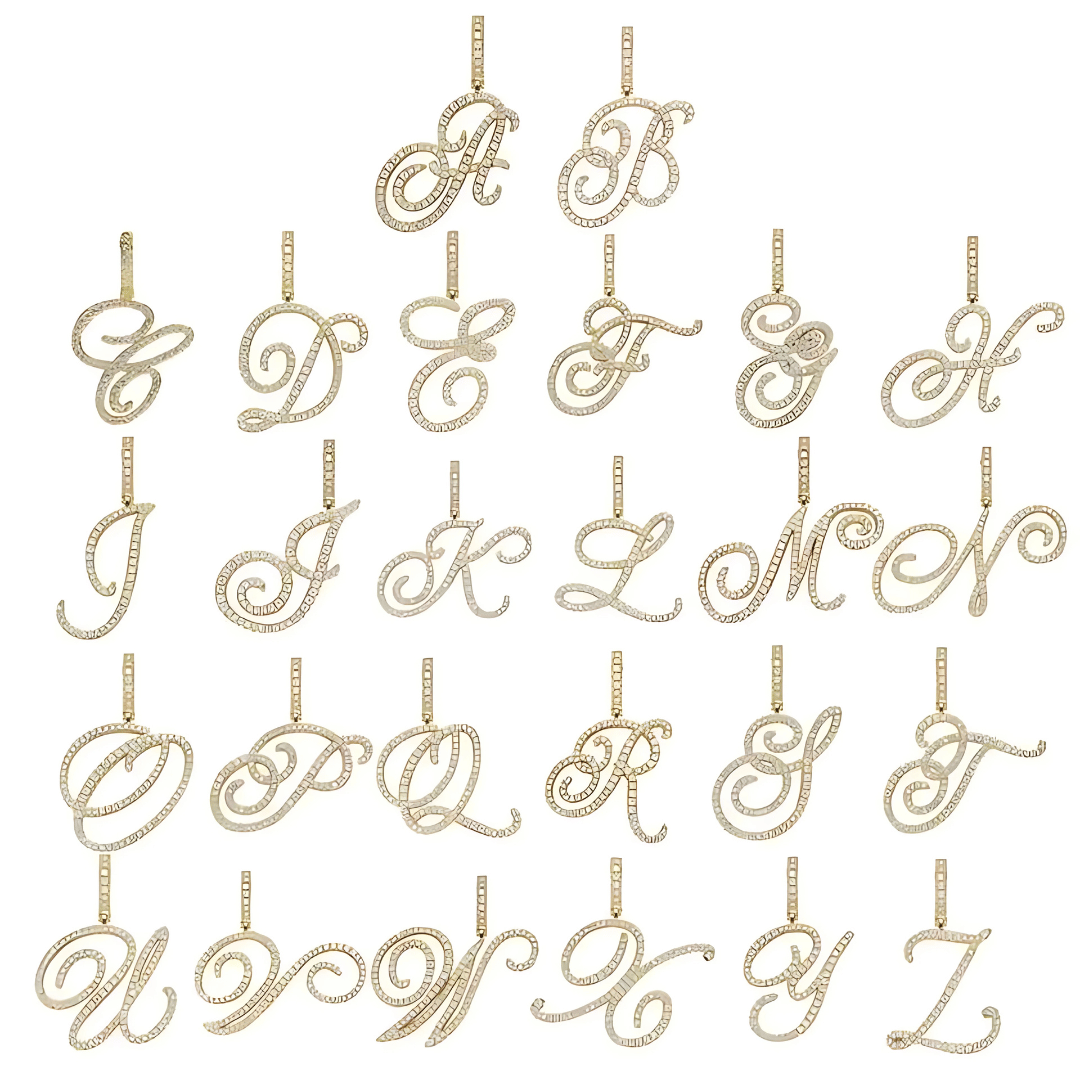 Sparkle Script Monogram Necklace + FREE Flat Curb Chain - Dolbrook Jewelers