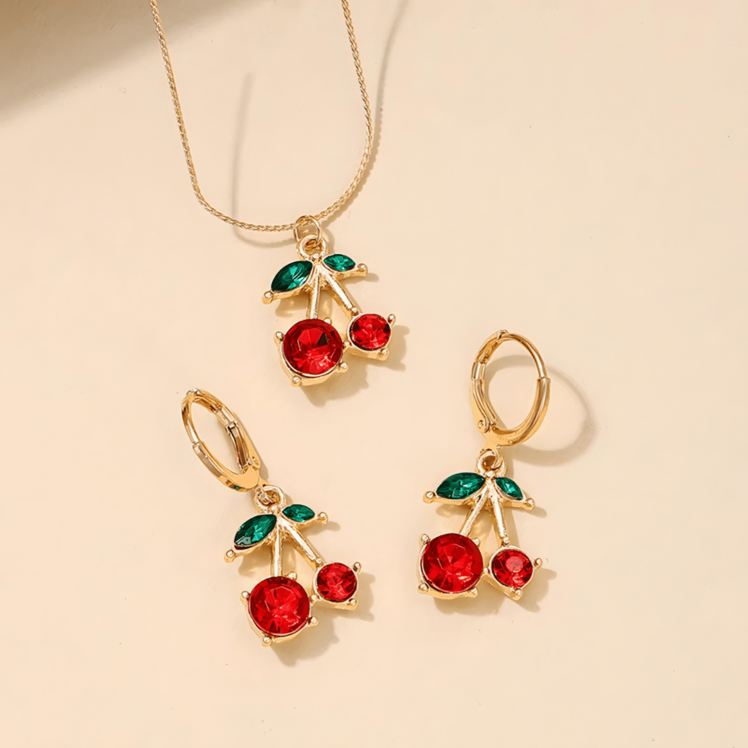 Sweet Cherry Blossom Collection | Necklace & Earring Set - Dolbrook Jewelers