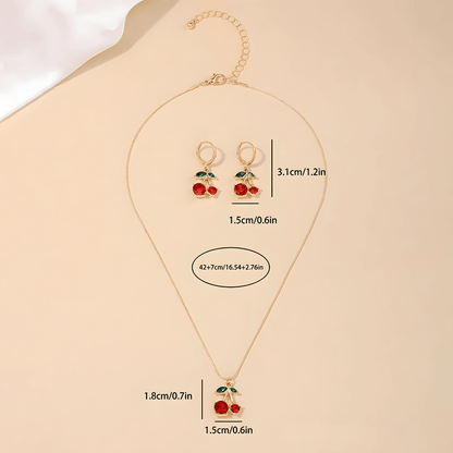 Sweet Cherry Blossom Collection | Necklace & Earring Set - Dolbrook Jewelers