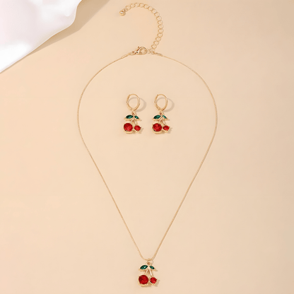 Sweet Cherry Blossom Collection | Necklace & Earring Set - Dolbrook Jewelers