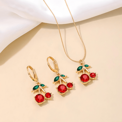 Sweet Cherry Blossom Collection | Necklace & Earring Set - Dolbrook Jewelers
