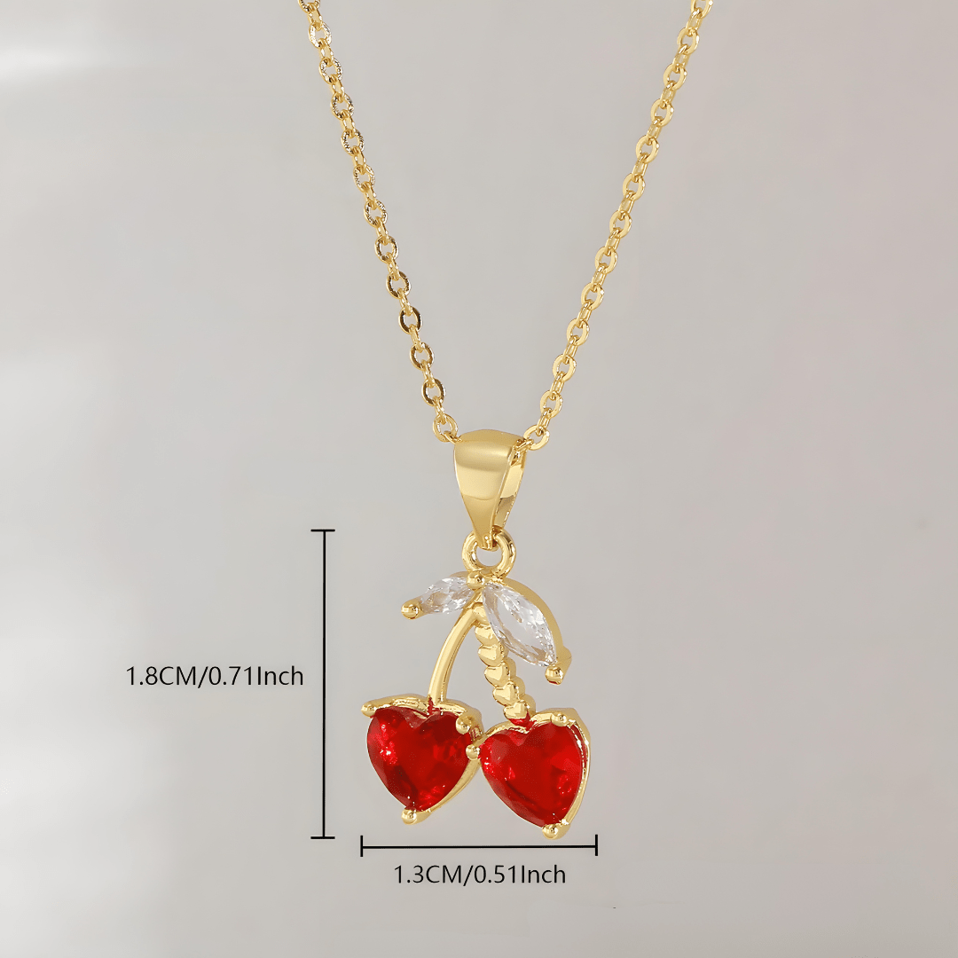 Sweet Cherry Hearts Necklace - Dolbrook Jewelers