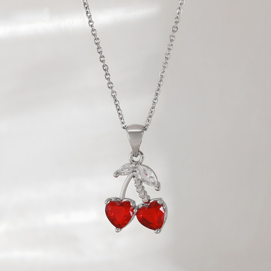 Sweet Cherry Hearts Necklace - Dolbrook Jewelers