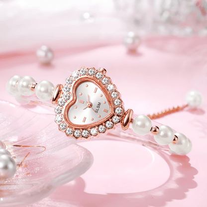 Sweetheart Moments Pearl & Crystal Watch - Dolbrook Jewelers