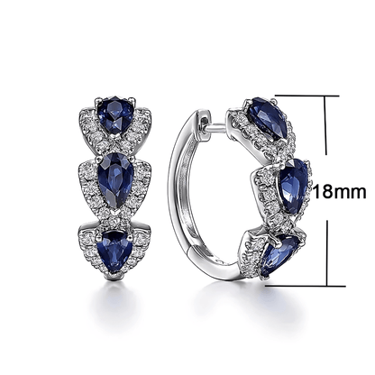 Teardrop Halo Hoops - Dolbrook Jewelers