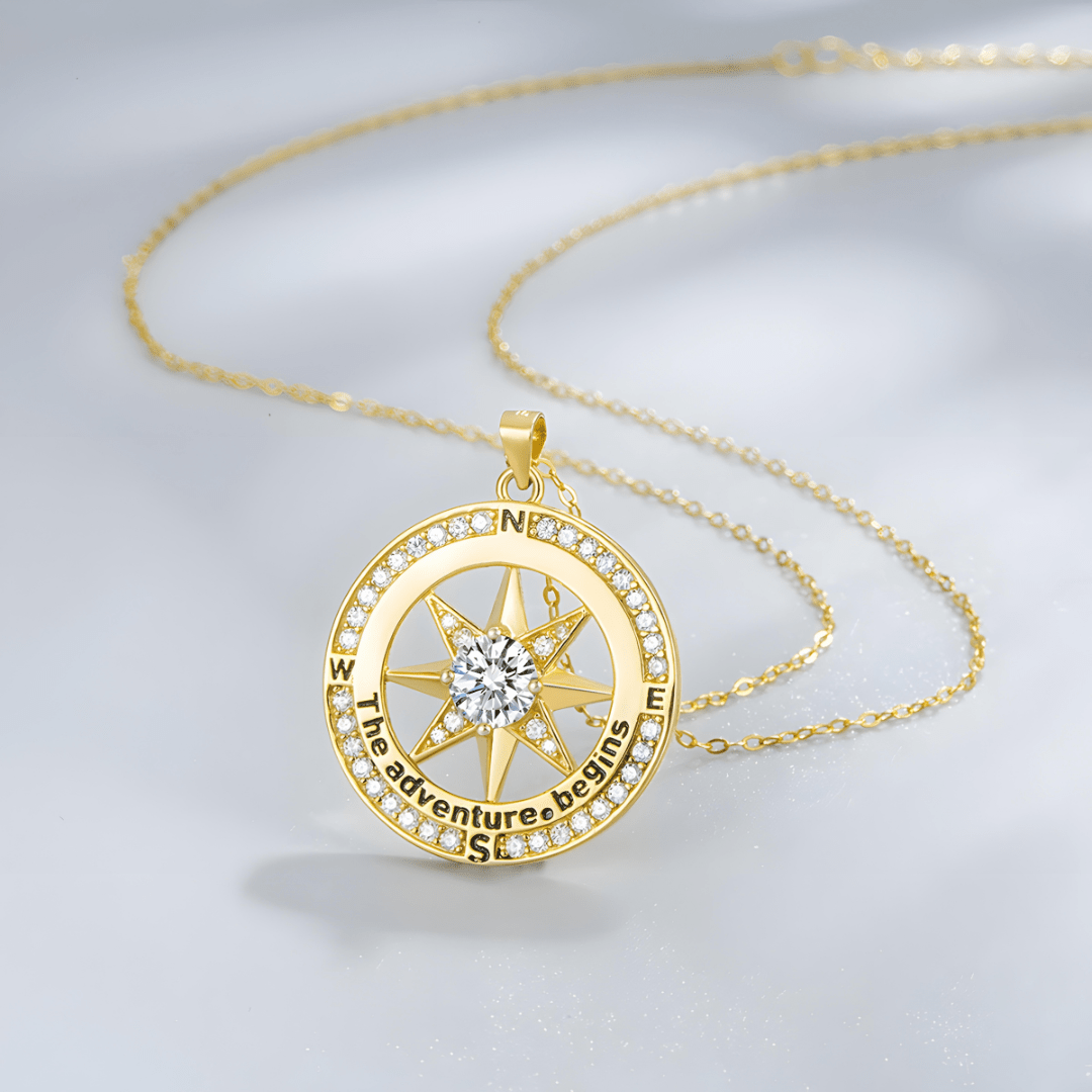 'The Adventure Begins' Compass Necklace - Dolbrook Jewelers
