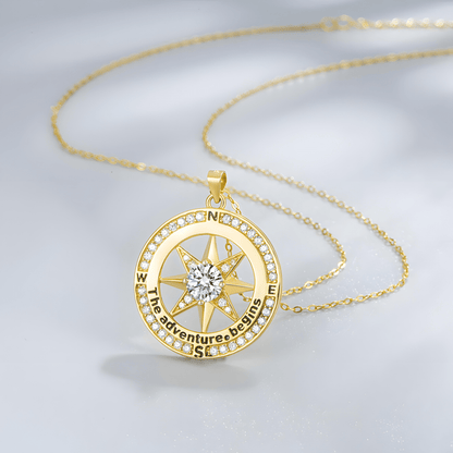 'The Adventure Begins' Compass Necklace - Dolbrook Jewelers