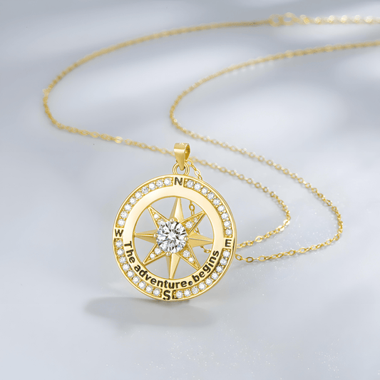 'The Adventure Begins' Compass Necklace - Dolbrook Jewelers