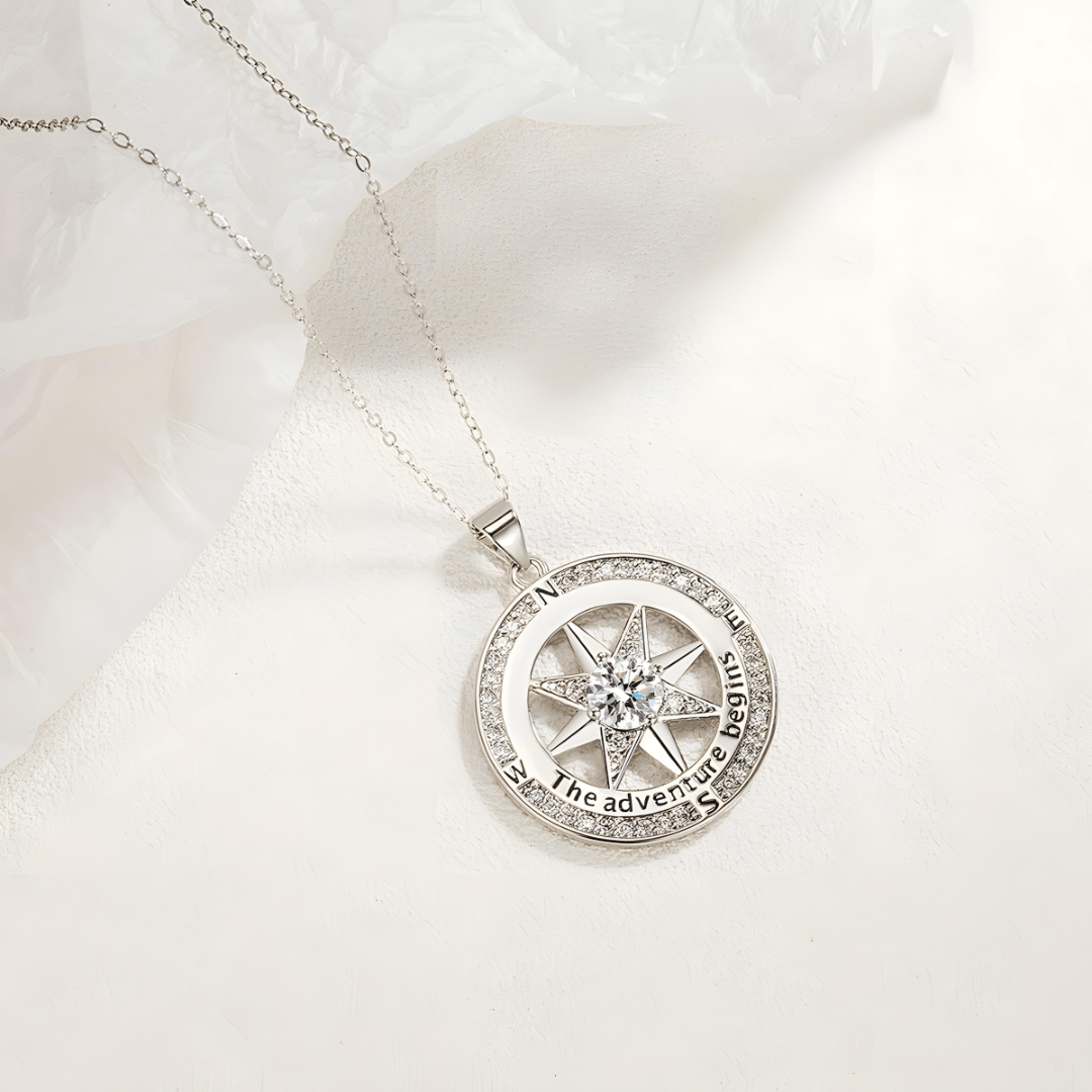 'The Adventure Begins' Compass Necklace - Dolbrook Jewelers