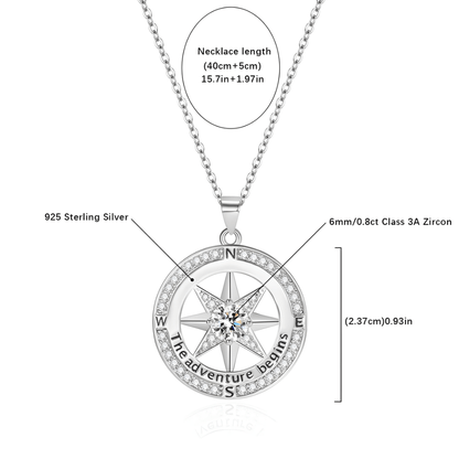 'The Adventure Begins' Compass Necklace - Dolbrook Jewelers