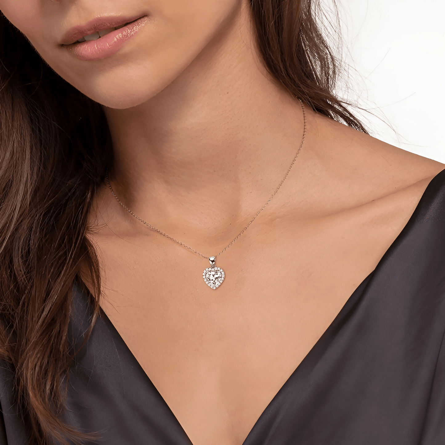 Valentina Heart Moissanite Necklace - Dolbrook Jewelers